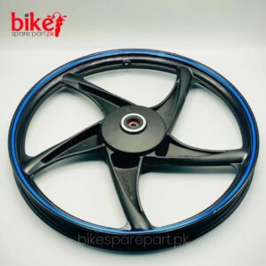 Premium Alloy Rims CD70 | Stylish YBR Shape with Blue Outline | High-Quality Design