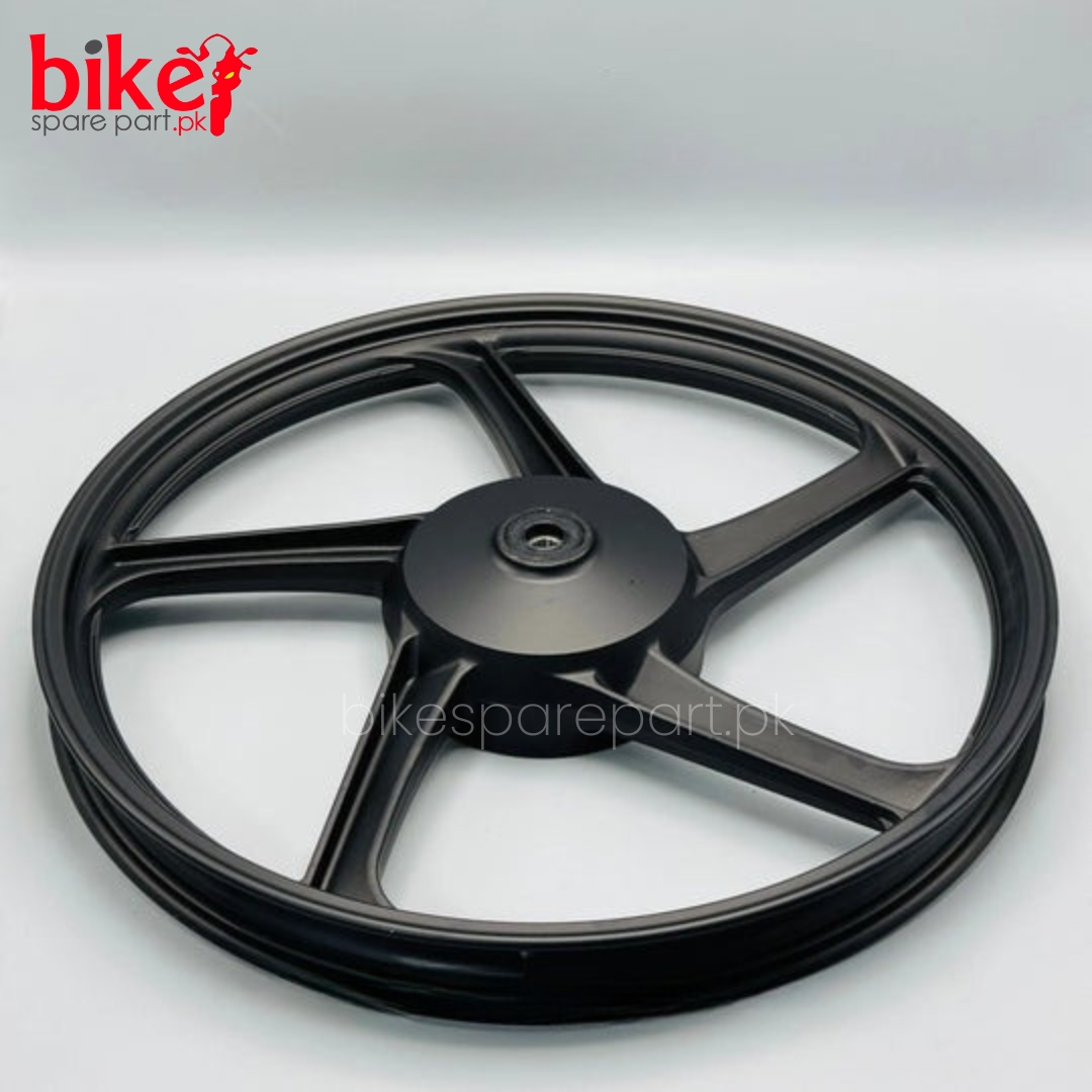 Stylish, Durable, and Affordable Alloy Rims in YBR Design with Plates for Honda CG125 – Pakistan's Top Choice - Image 3